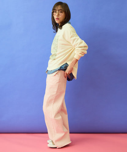 【FONT LAB】フォトプリント×ロゴボートネックスウェット