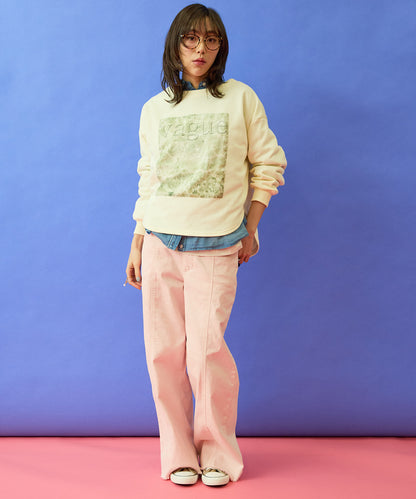 【FONT LAB】フォトプリント×ロゴボートネックスウェット