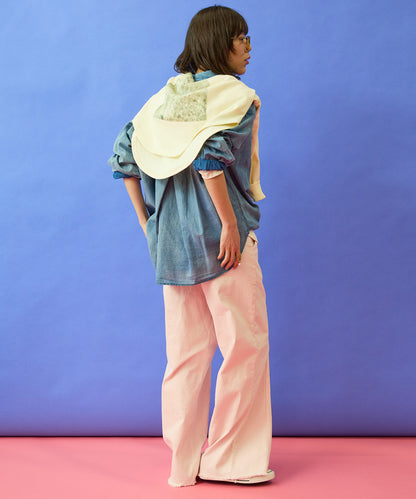 【FONT LAB】フォトプリント×ロゴボートネックスウェット