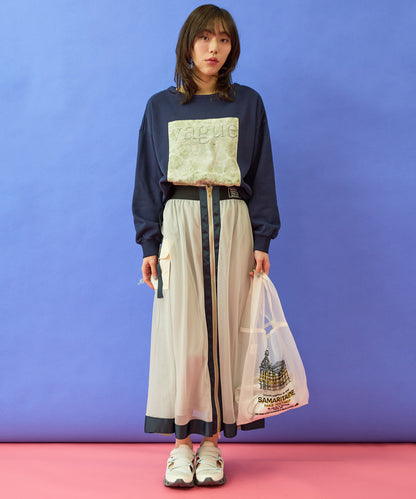 【FONT LAB】フォトプリント×ロゴボートネックスウェット