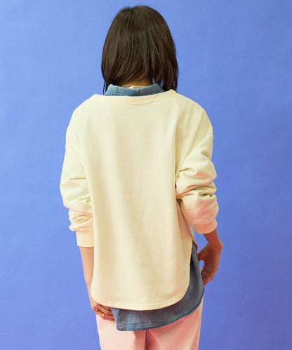 【FONT LAB】フォトプリント×ロゴボートネックスウェット