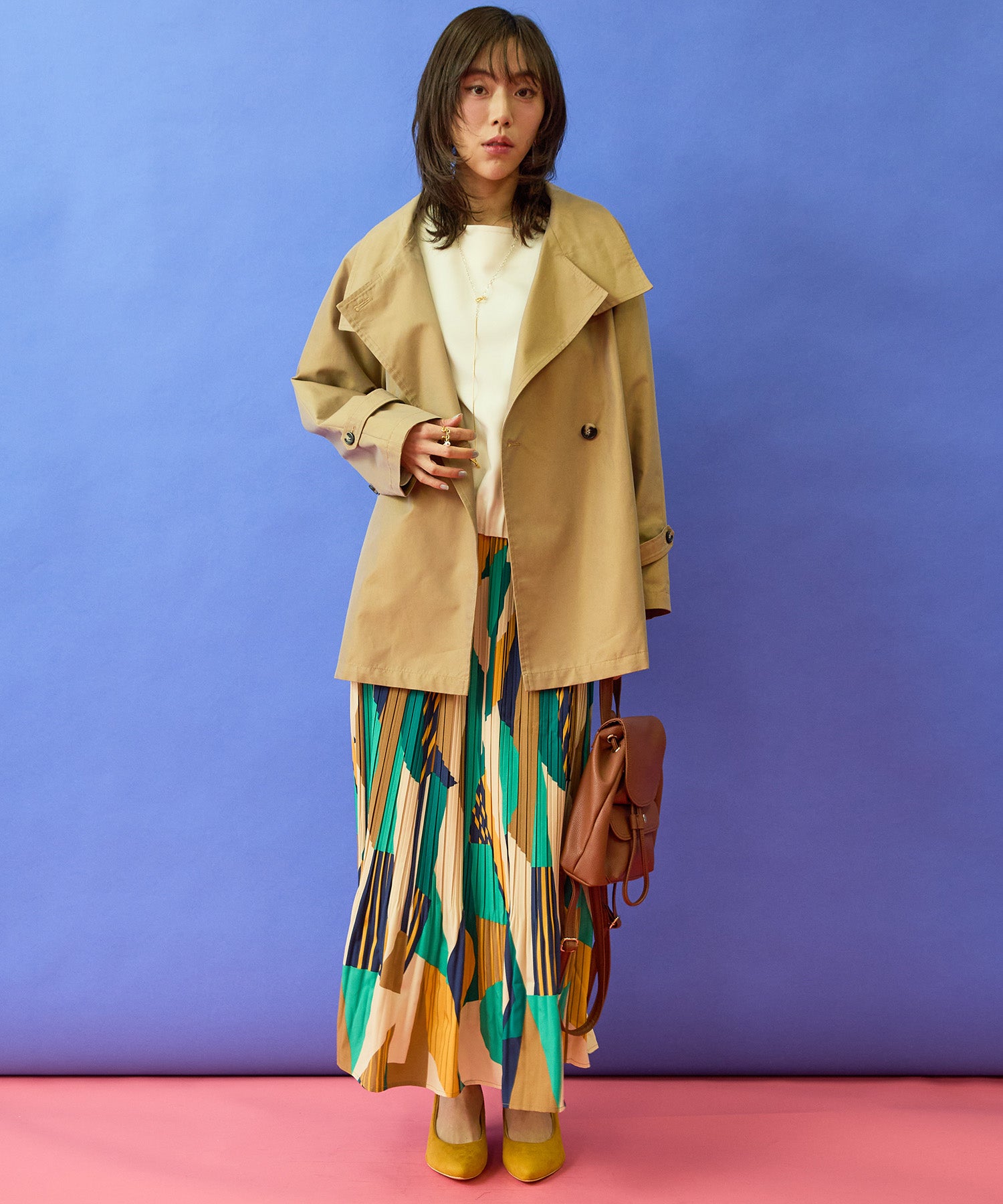 【FONT LAB】ピンタックヘムライトポンチカットソー