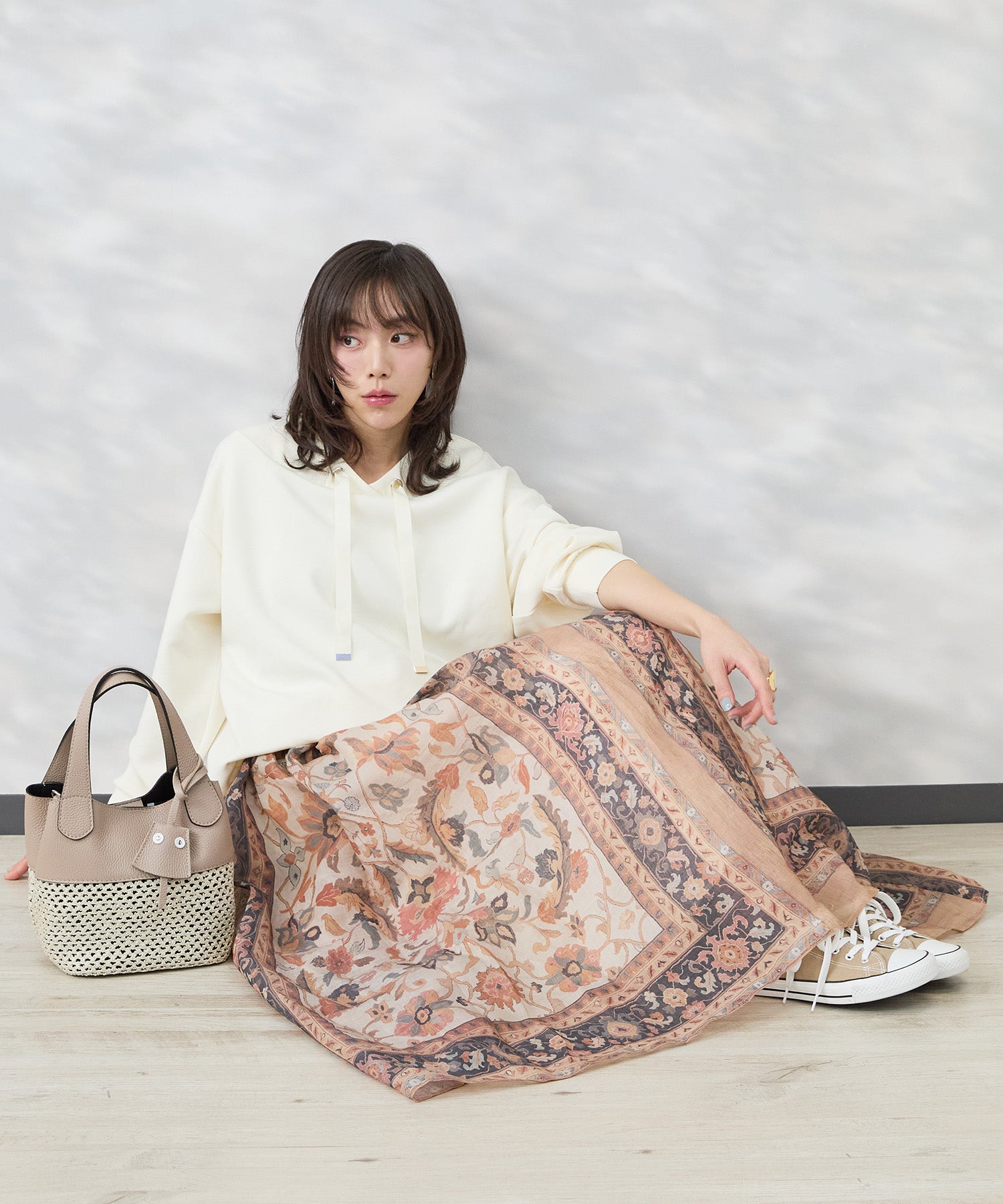 【FONT LAB】スフレダンボールフードレスパーカー