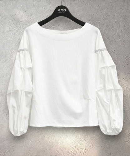 【FONT LAB】ダブルシルケット タックスリーブカットソー