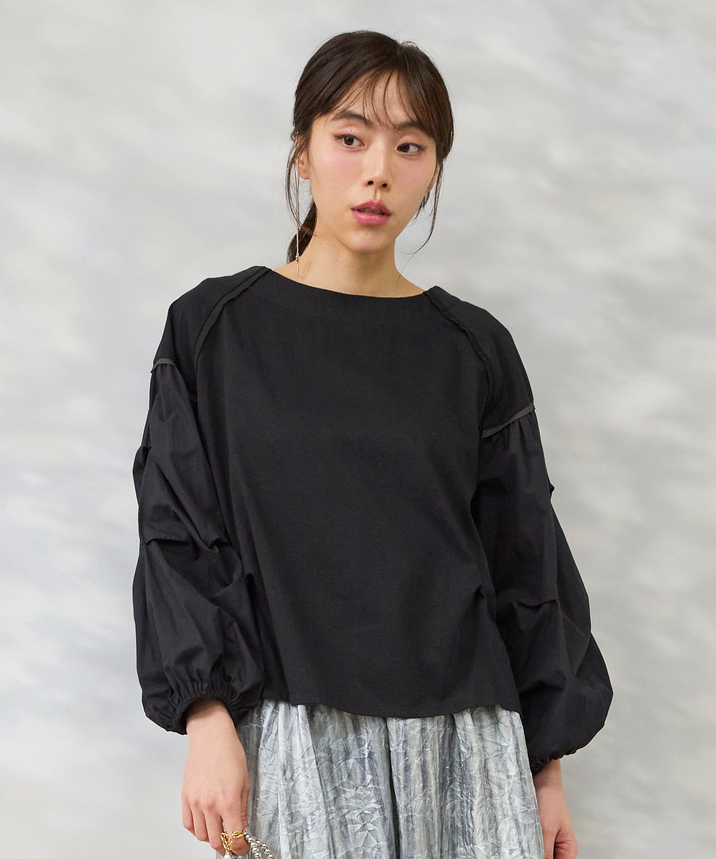 【FONT LAB】ダブルシルケット タックスリーブカットソー