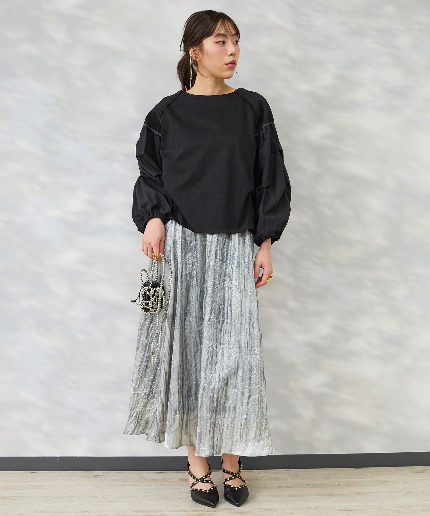 【FONT LAB】ダブルシルケット タックスリーブカットソー