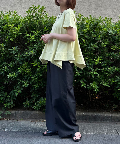 【qout】デザインヘムドライカットソー