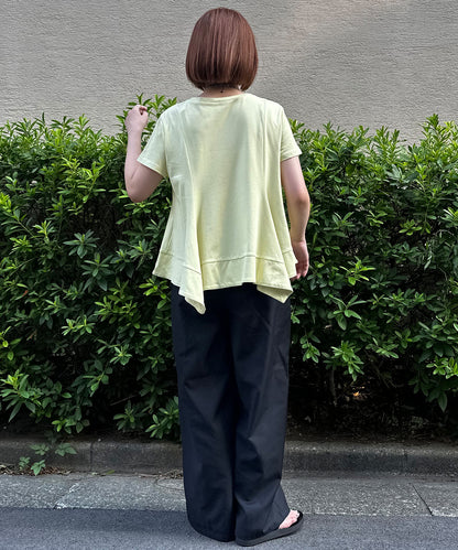 【qout】デザインヘムドライカットソー