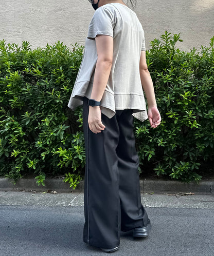 【qout】デザインヘムドライカットソー