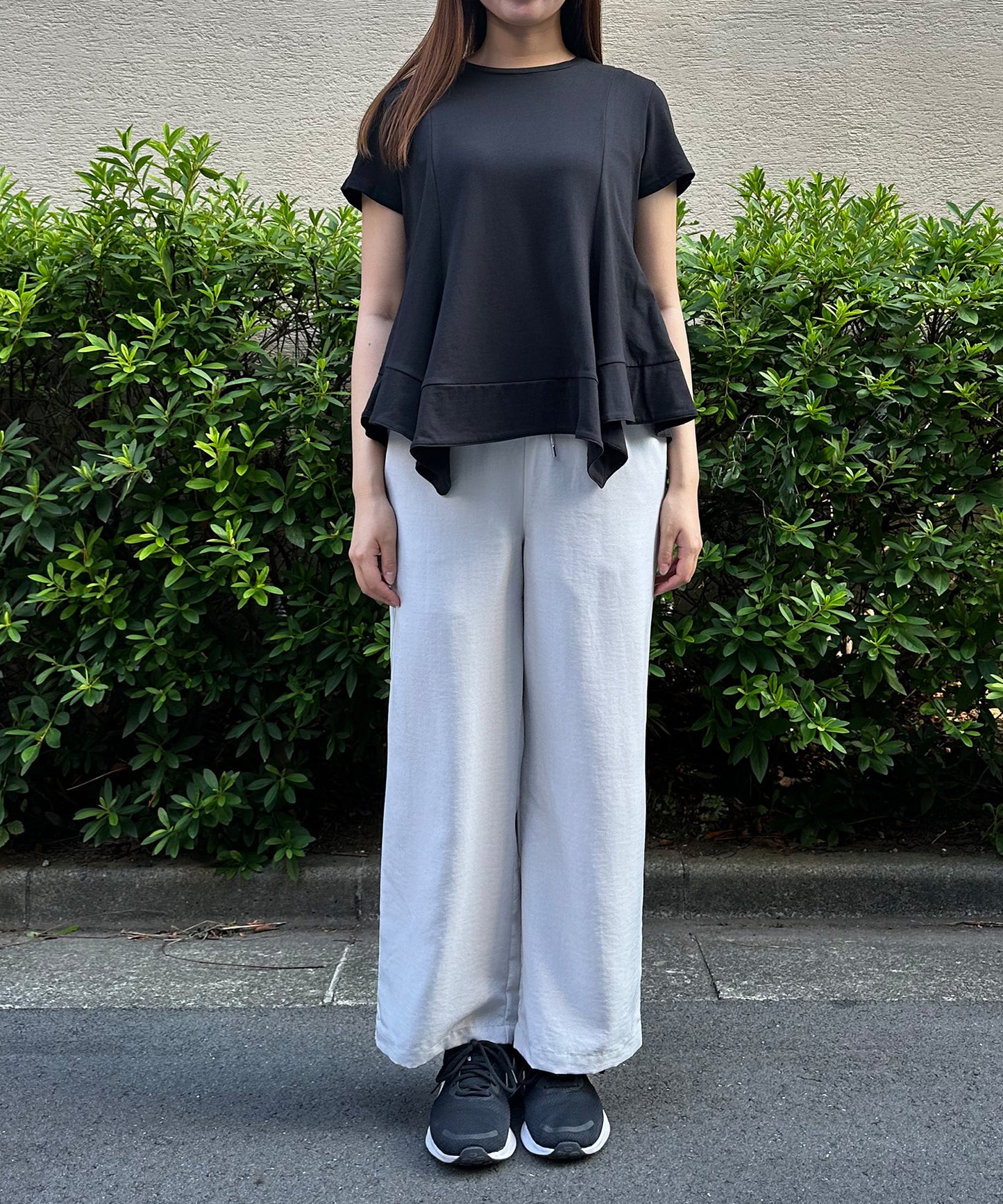 【qout】デザインヘムドライカットソー