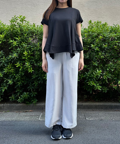 【qout】デザインヘムドライカットソー