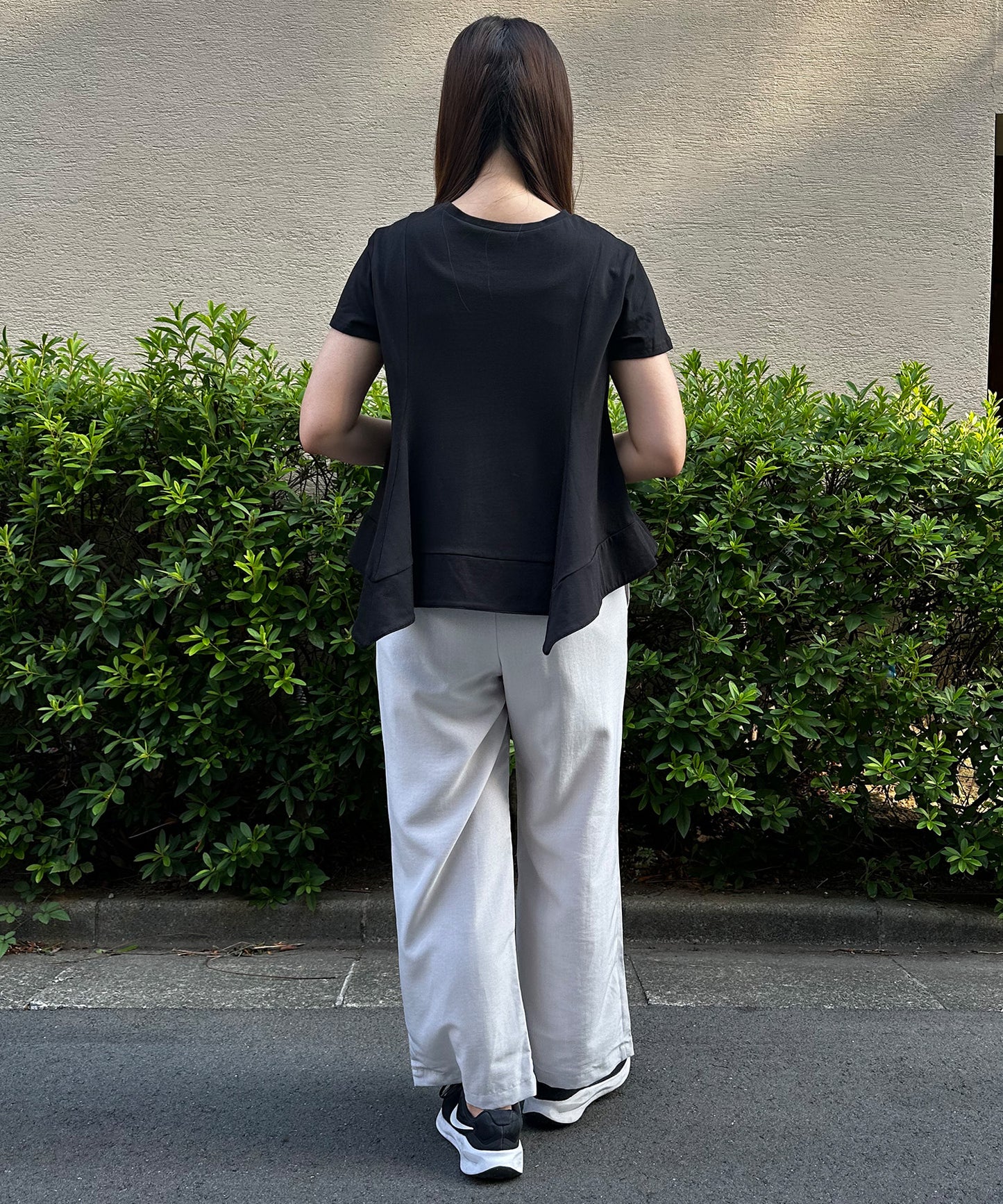 【qout】デザインヘムドライカットソー