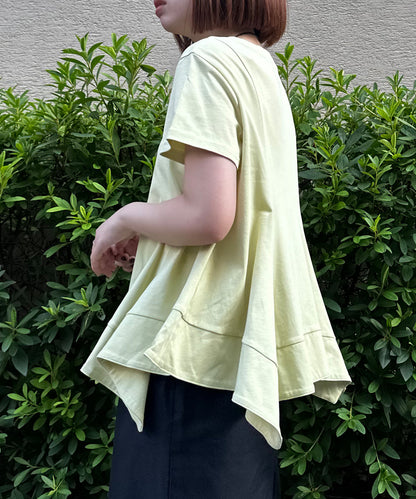 【qout】デザインヘムドライカットソー