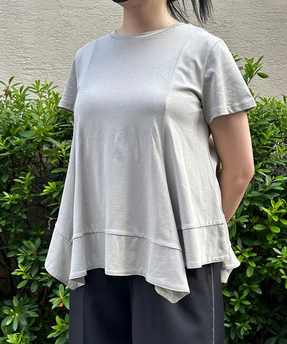 【qout】デザインヘムドライカットソー