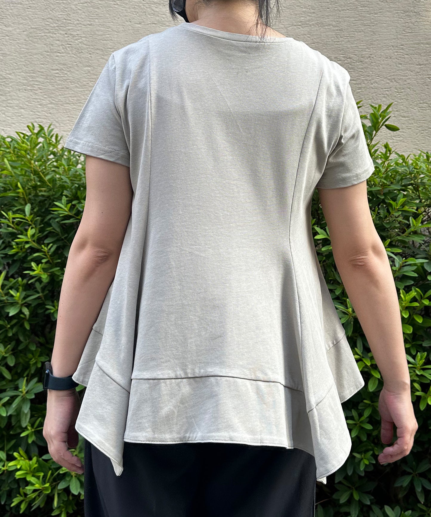 【qout】デザインヘムドライカットソー