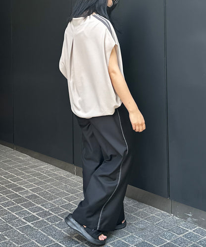 【qout】ショルダーラインジョーゼットカットソー