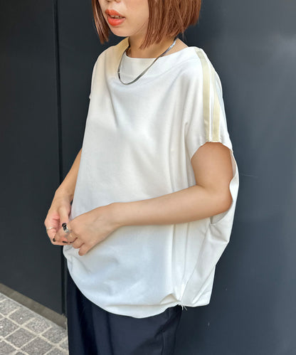 【qout】ショルダーラインジョーゼットカットソー