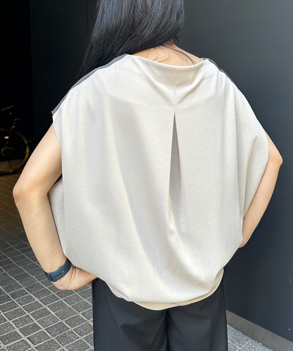 【qout】ショルダーラインジョーゼットカットソー