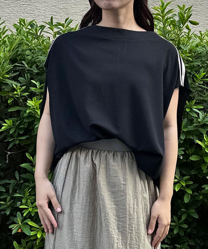 【qout】ショルダーラインジョーゼットカットソー