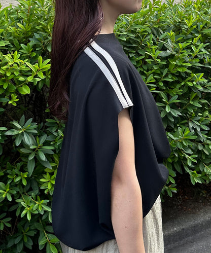 【qout】ショルダーラインジョーゼットカットソー