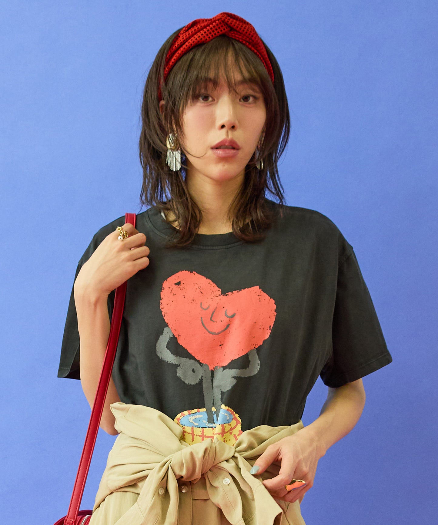 【FRNCH】♡プリントオーガニックコットンTシャツ