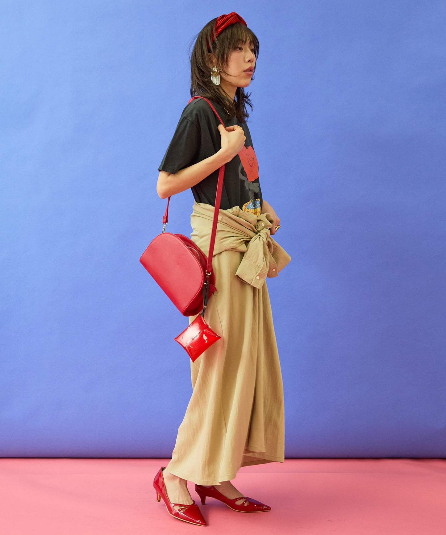 【FRNCH】♡プリントオーガニックコットンTシャツ