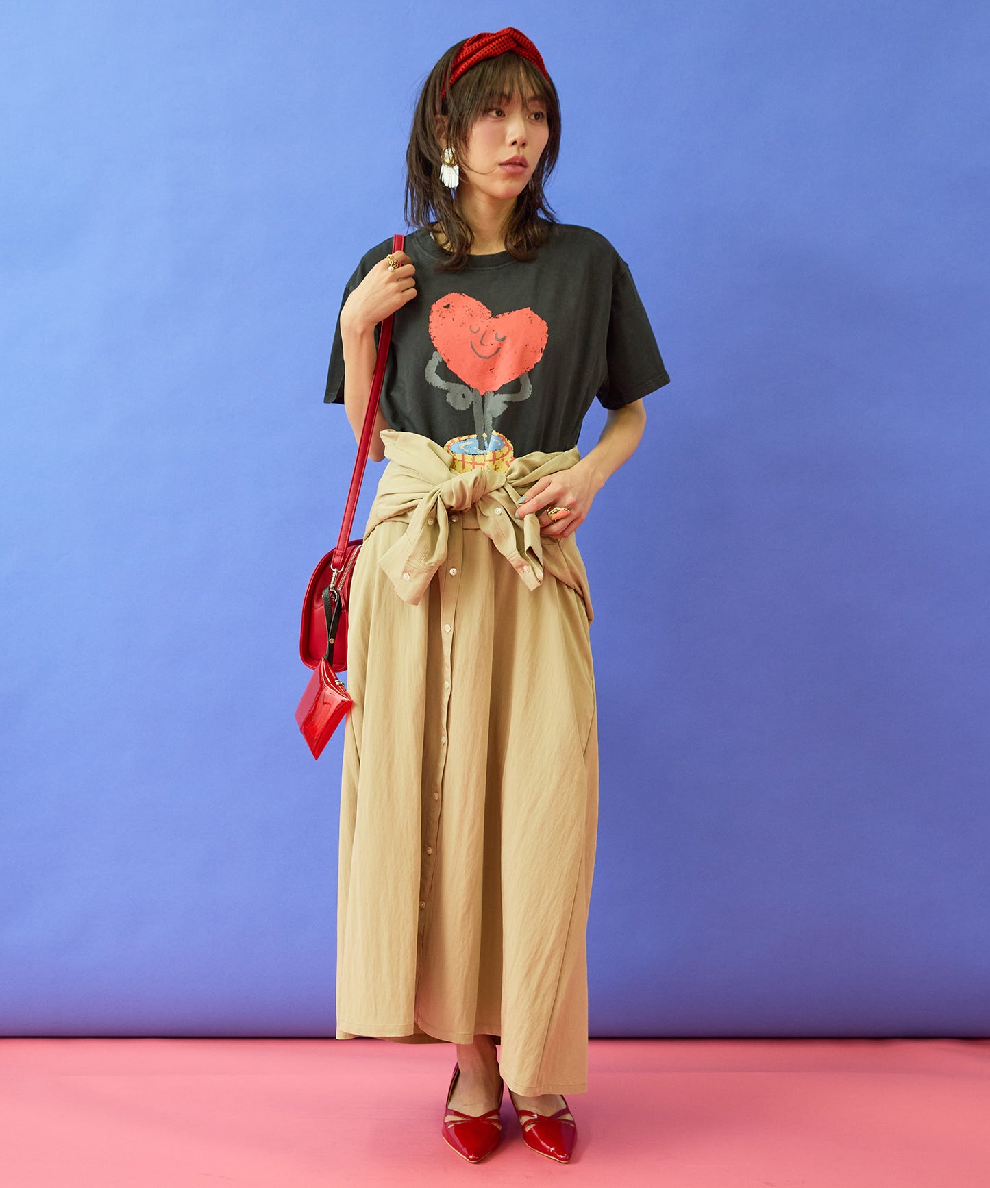 【FRNCH】♡プリントオーガニックコットンTシャツ