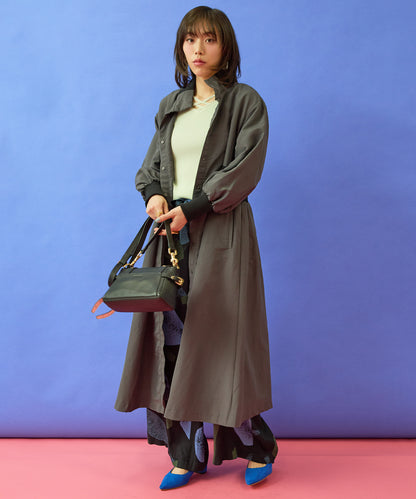 【FONT LAB】グログランウエストリブパテッドコート