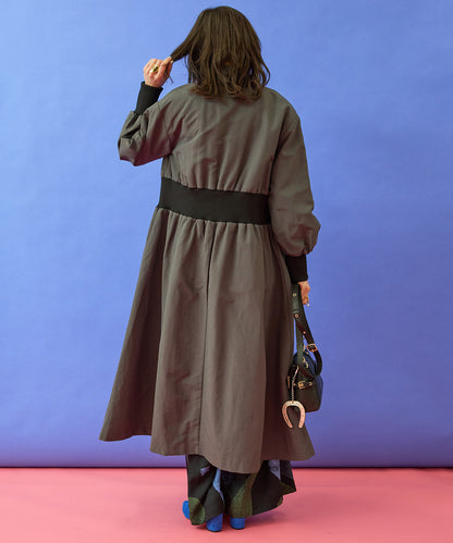 【FONT LAB】グログランウエストリブパテッドコート