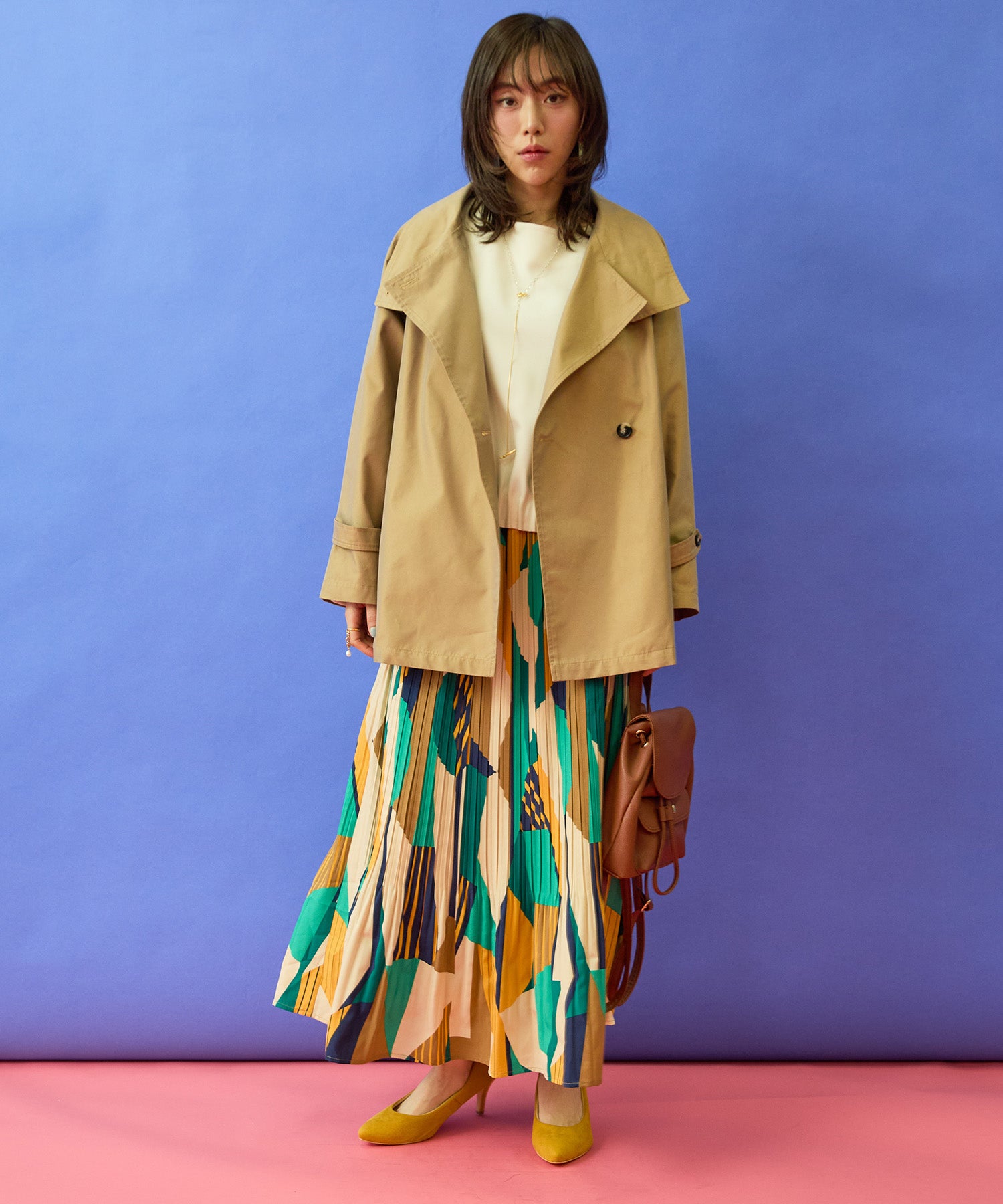 【JETSET SOLO PLUS】シャンブレーツイルショートコート