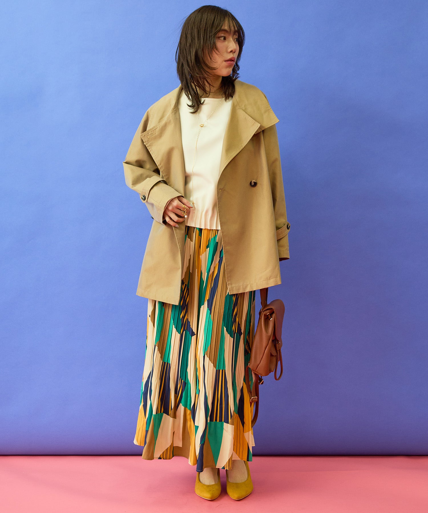 【JETSET SOLO PLUS】シャンブレーツイルショートコート