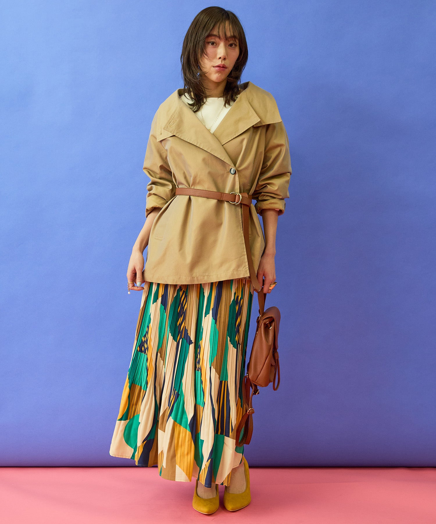 【JETSET SOLO PLUS】シャンブレーツイルショートコート