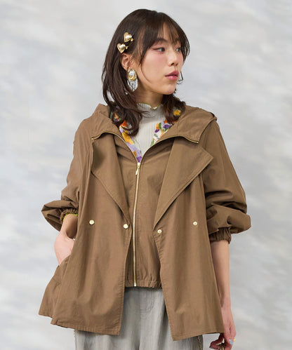 【FONT LAB】コットンテンセルフェイクレイヤードショートコート