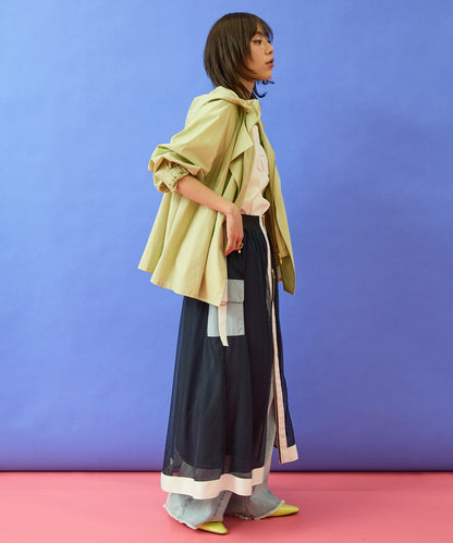 【FONT LAB】コットンテンセルフェイクレイヤードショートコート