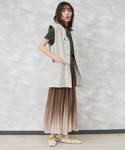 【SKFK】アシンメトリーデザインペイントジレ