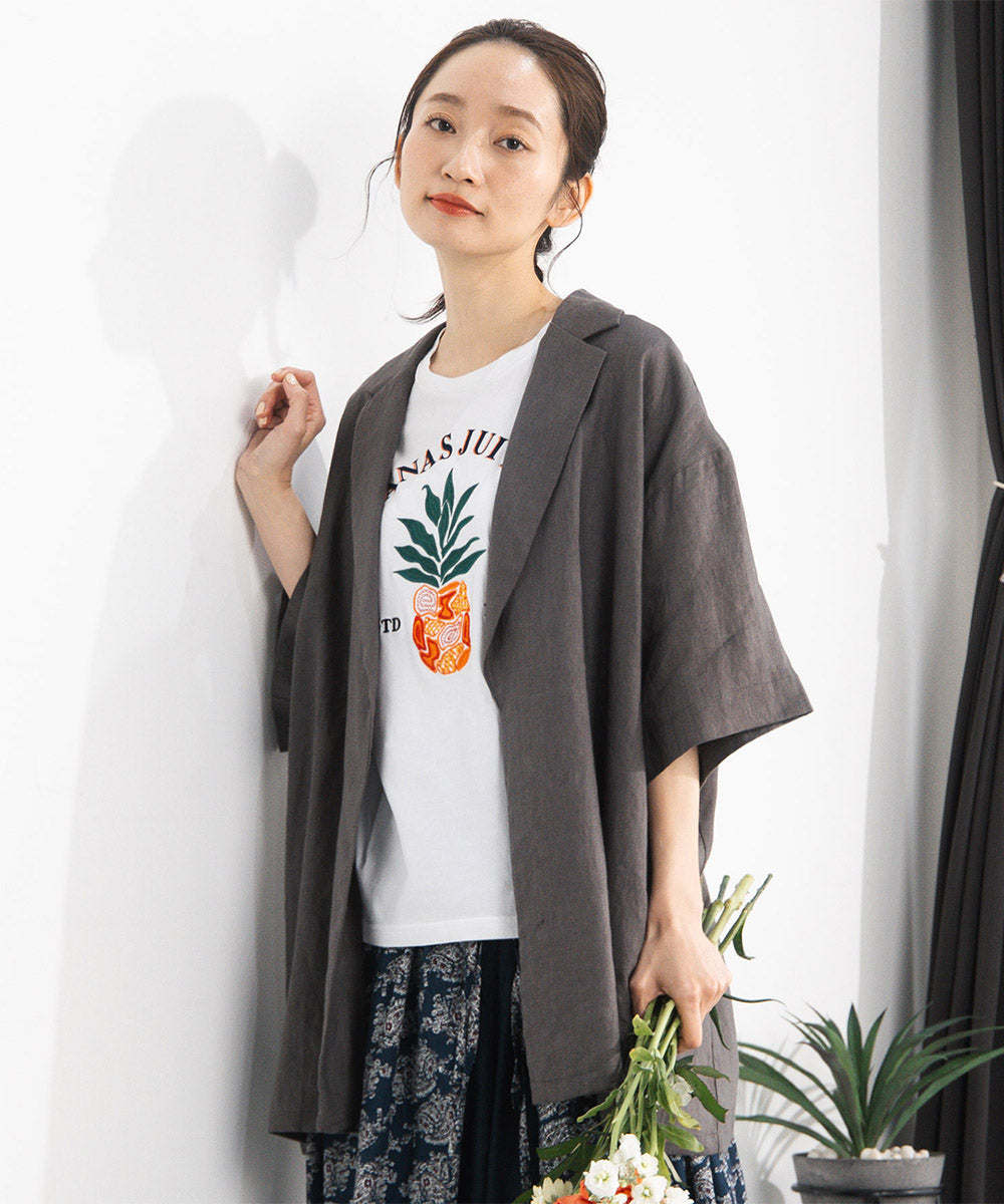 20-5464　[Rogique]リネンハーフスリーブジャケット【先行予約】