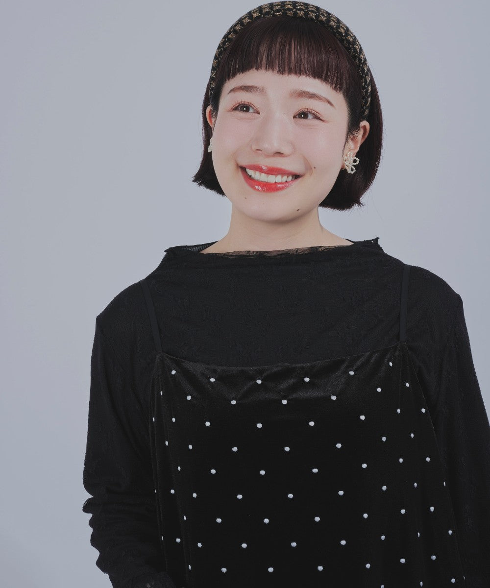 【la farfa企画】ドット刺繍ベロアキャミワンピース
