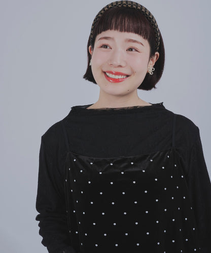 【la farfa企画】ドット刺繍ベロアキャミワンピース