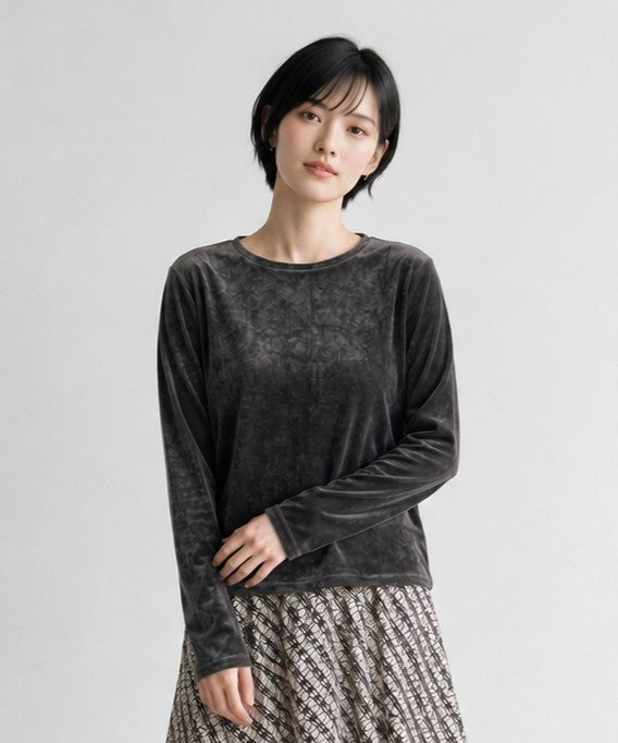 【JETSET SOLO PLUS】シアーフロッキーベロアロングTシャツ