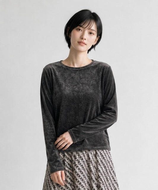 【JETSET SOLO PLUS】シアーフロッキーベロアロングTシャツ