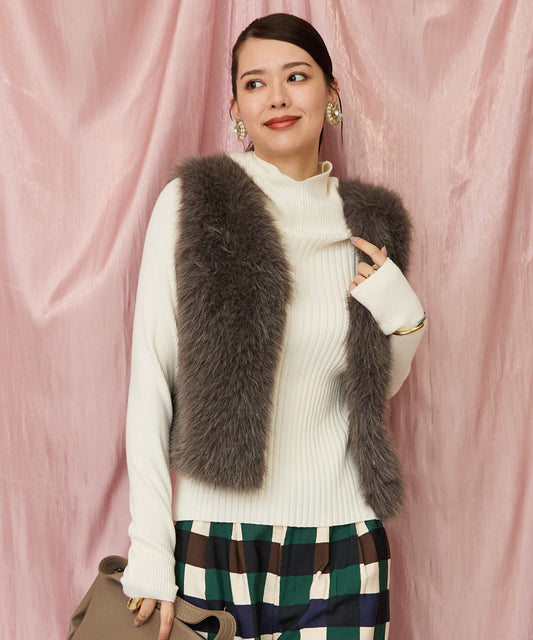 レディース ファーベスト ラメ フェイクファー ｜JETSET SOLO PLUS(ジェットセットソロプラス) 公式通販｜レディース ファッション きれいめカジュアル