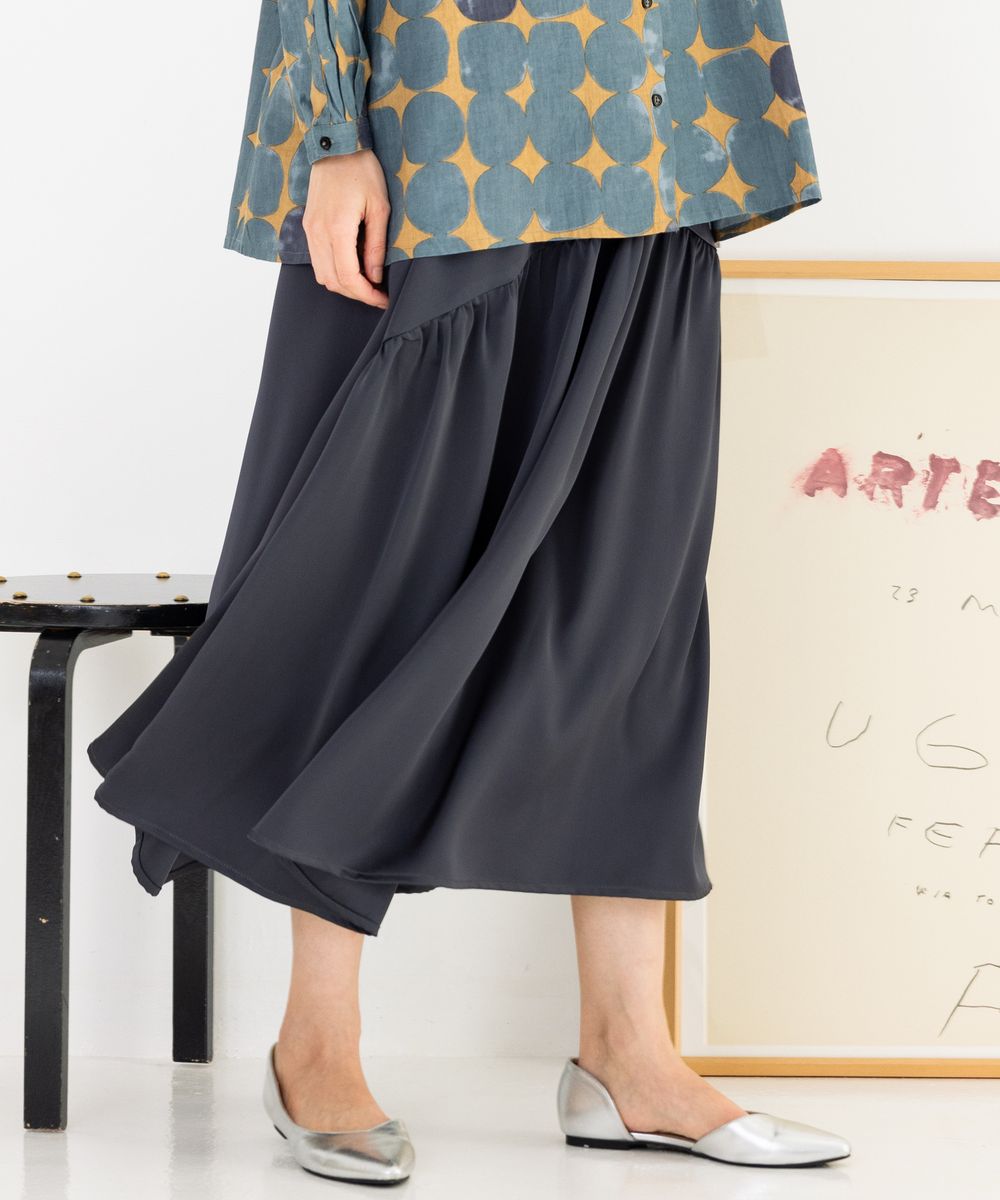 【先行予約】【大きいサイズ】 21号(6L～) FONTLAB アシメティアードサテンスカート - 大きいサイズ レディース ファッション ブランド 通販