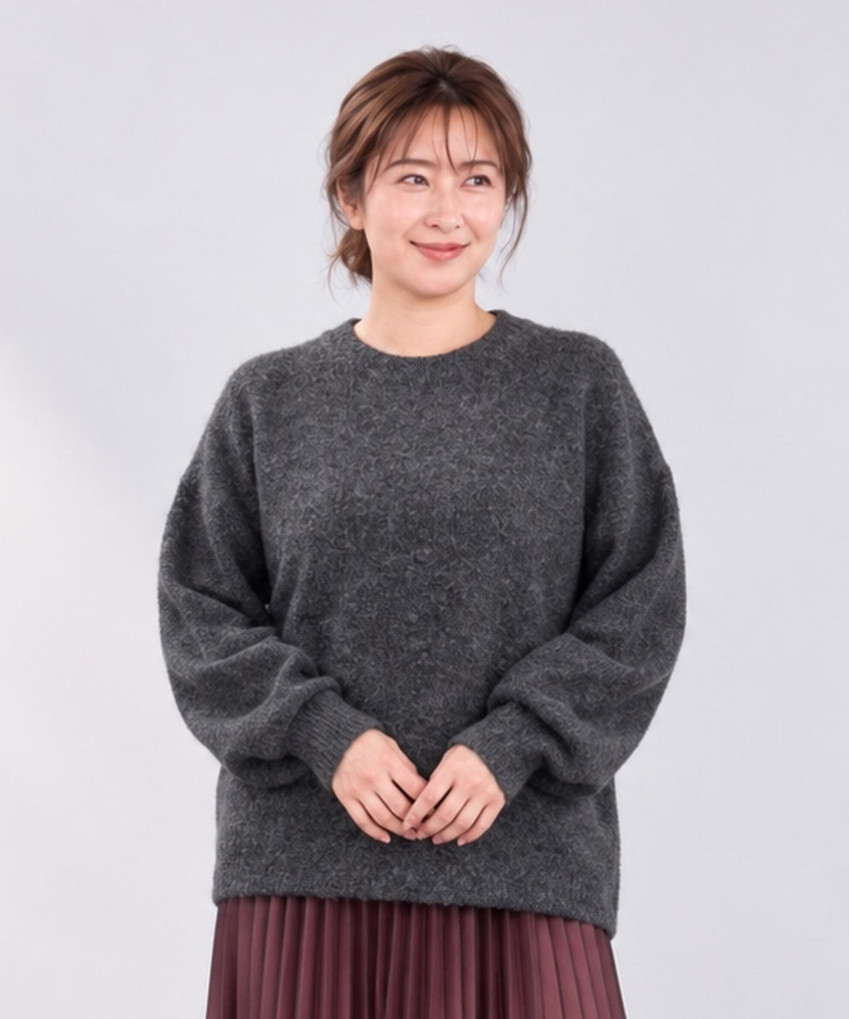 【sabstreet bis】【web限定】 クルーネック杢ニット【先行予約】