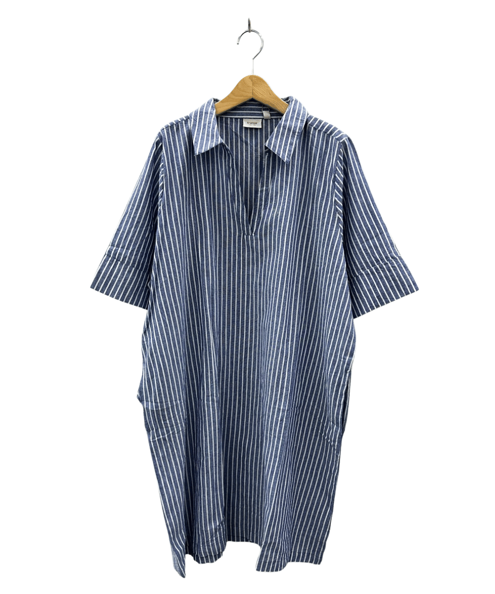 fransa アソートストライプキーネックチュニック