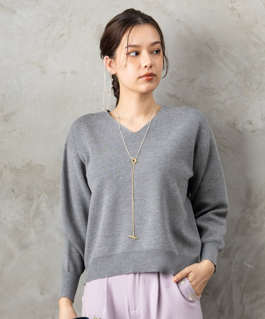 【JETSET SOLO PLUS】マシュマロタッチミラノVネックニット