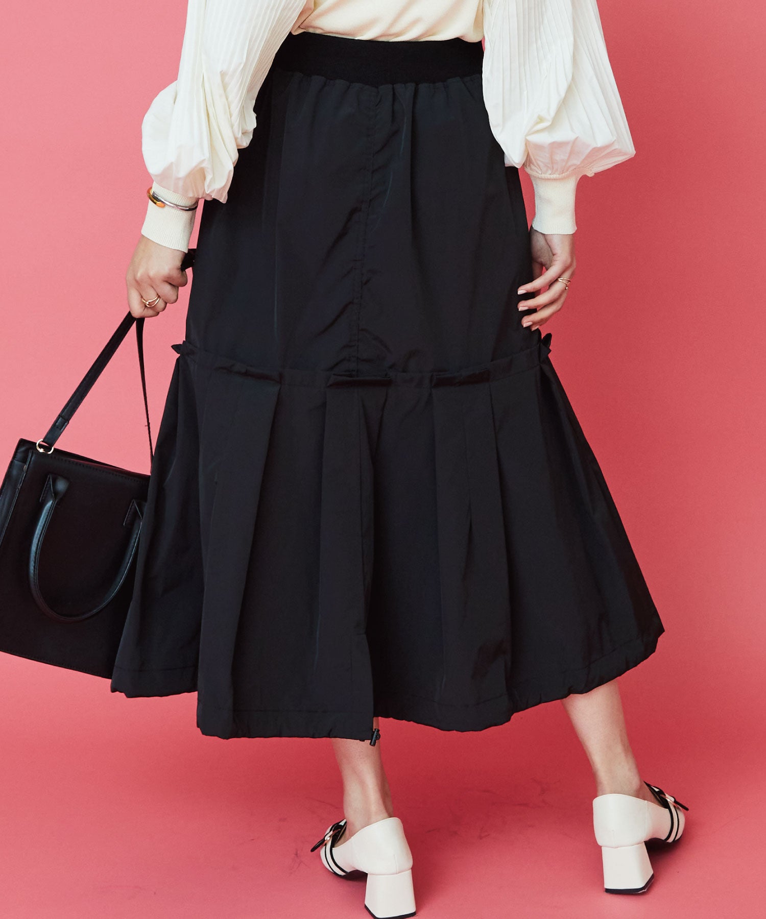 【FONT LAB】タックデザインバルーンスカート