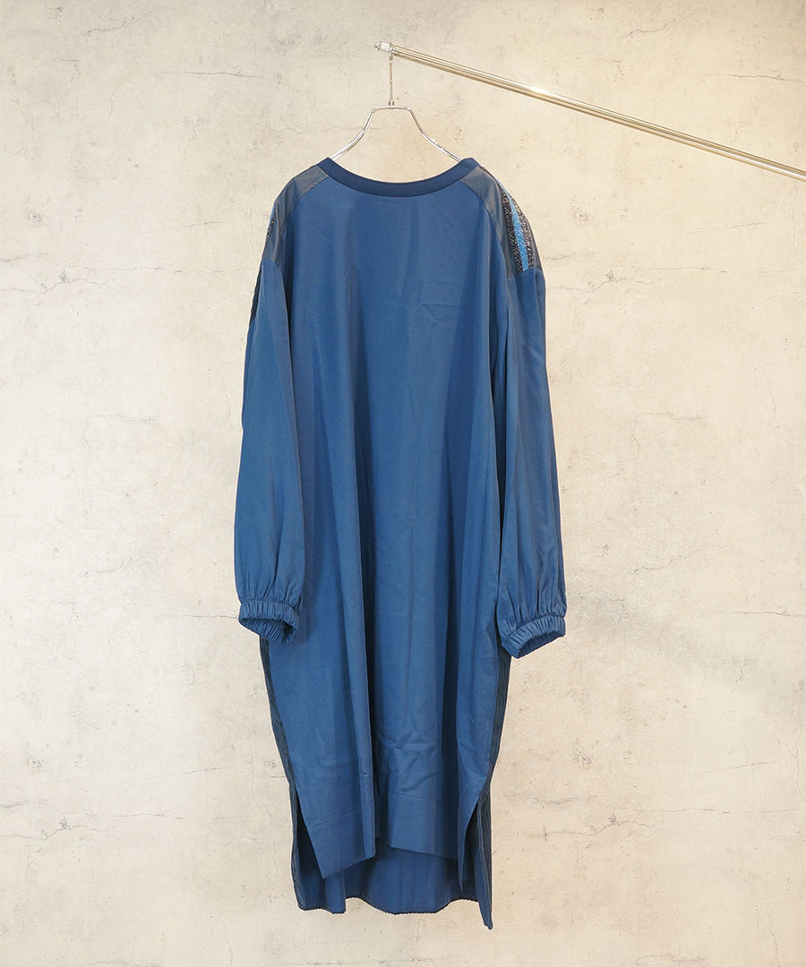 MAT FASHION コーデュロイ切替ラメラインチュニック