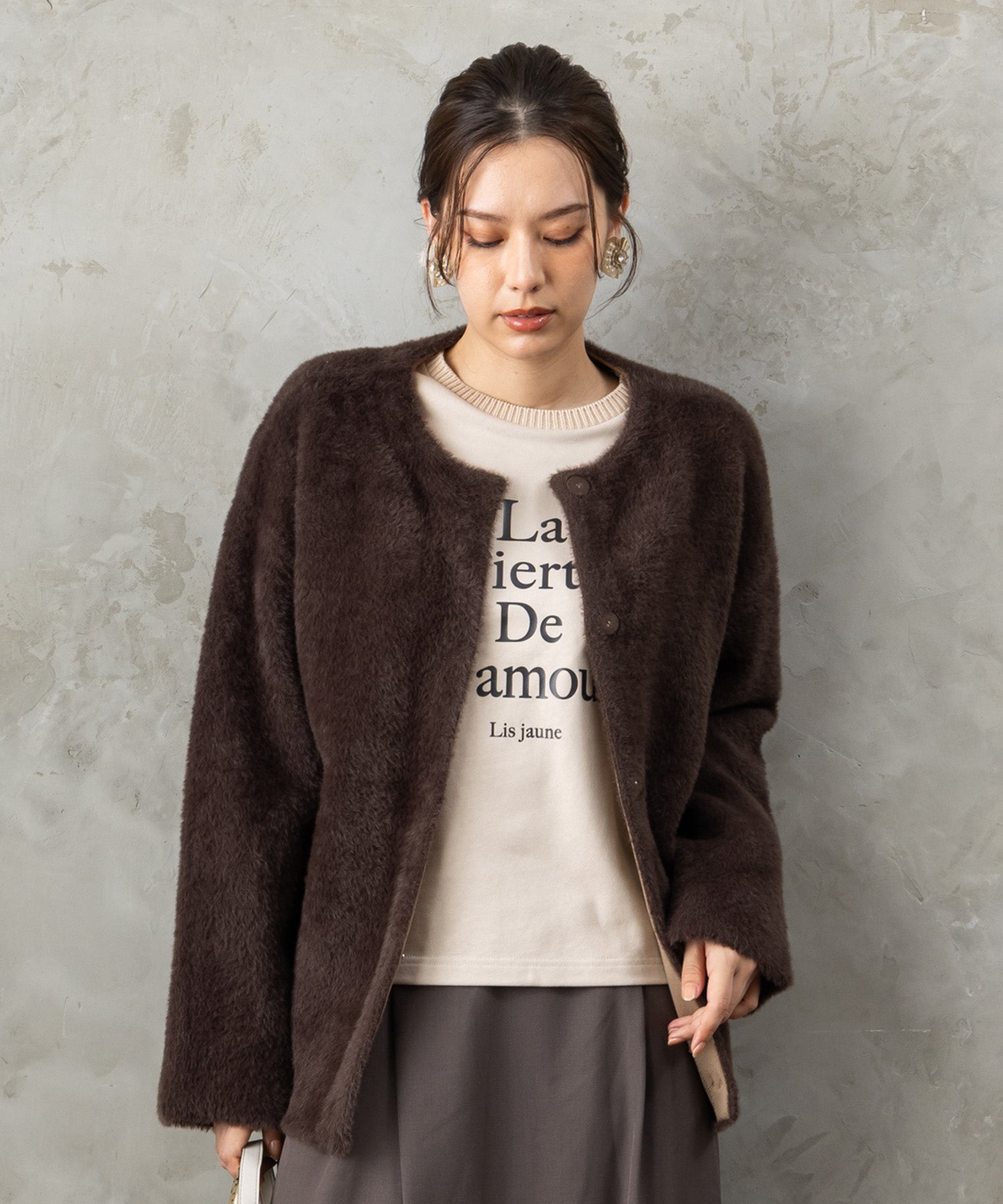 【FONT LAB】ダブルフェイスフェザーコーディガン’25