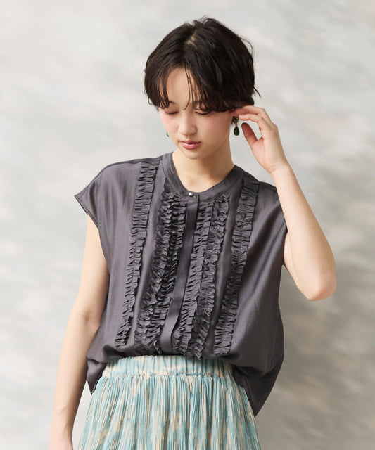 03-1419　【JETSET SOLO PLUS】テンセルシアーフリルブラウス’26