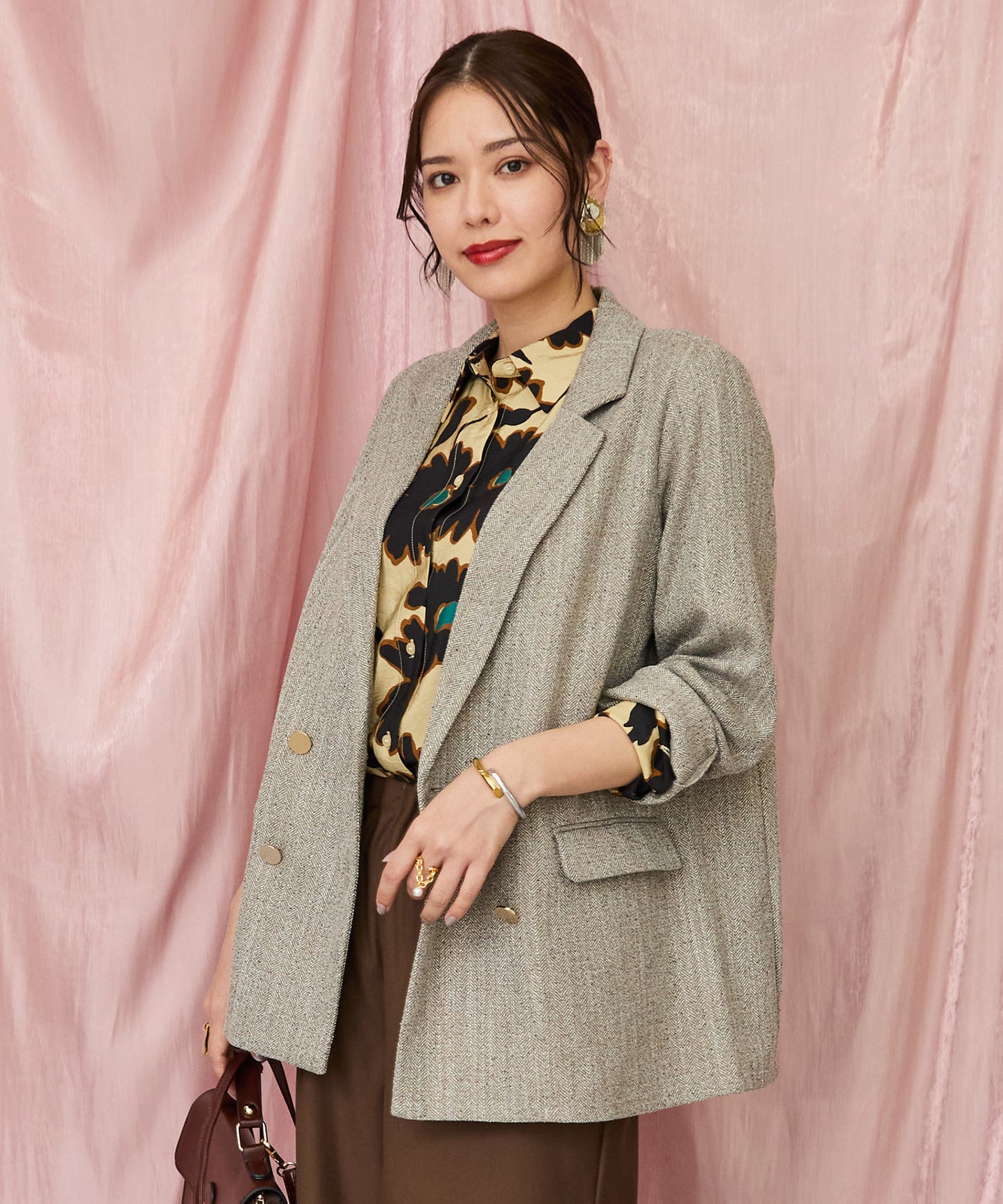 レディース ダブルジャケット ゴールドボタン 着丈長め｜JETSET SOLO PLUS(ジェットセットソロプラス) 公式通販｜レディース ファッション きれいめカジュアル